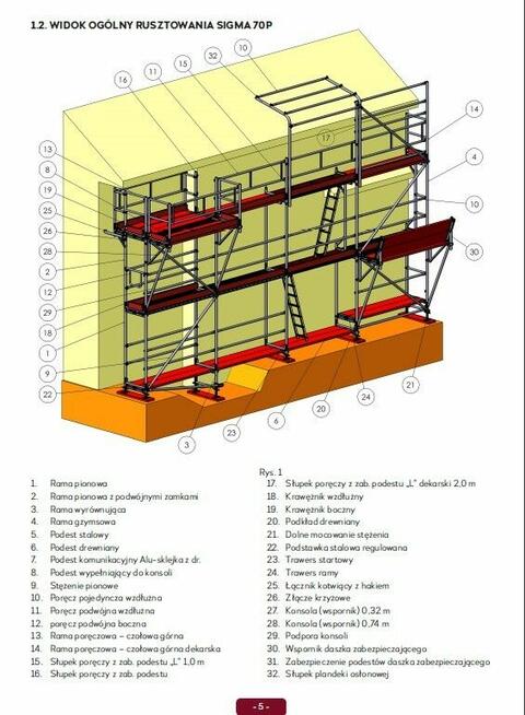 Rusztowania rusztowanie elewacyjne fasadowe ramowe 85 m2