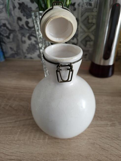 Stary zamykany pojemnik ceramiczny - real foto