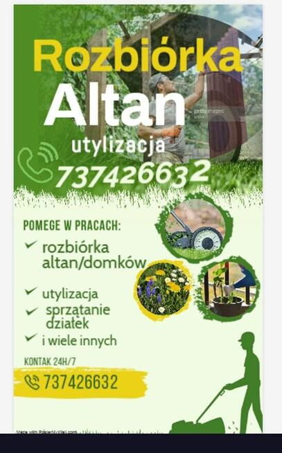 Rozbiórka Altan, domków drewnianych, szop, stodoły, sprzatan