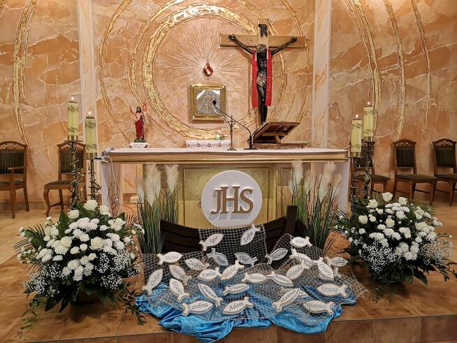 Łódź dekoracja Pierwsza Komunia Boże Ciało