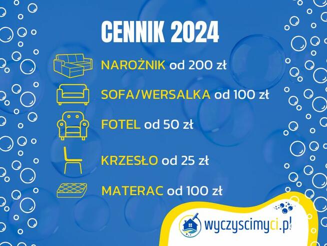 Usuwanie plam i pranie tapicerki meblowej, mebli, narożników