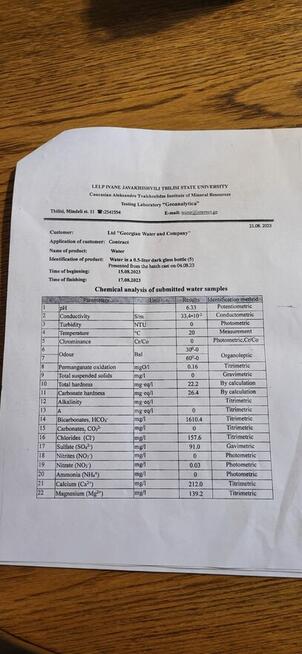 Woda mineralna PHLATE z Gruzji