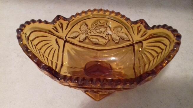 Owocarka szklana miodowa, Vintage, do sprzedania
