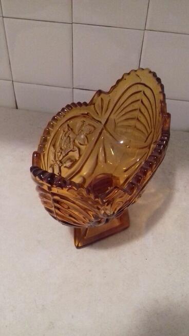 Owocarka szklana miodowa, Vintage, do sprzedania