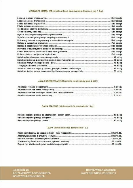 Catering Świąteczny Willa Zagórze