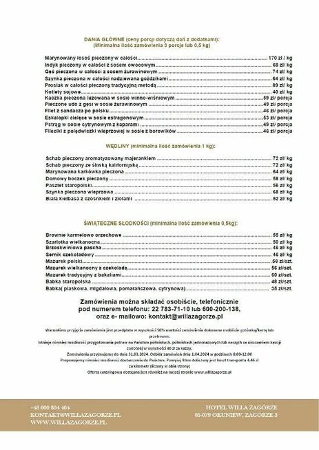 Catering Świąteczny Willa Zagórze