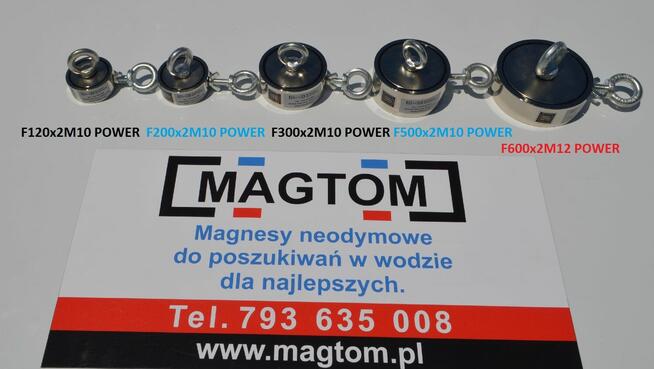 Magnes neodymowy do poszukiwań w wodzie F300 x2M10 POWER