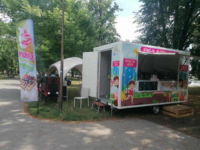 Wynajmę wraz z miejscem Przyczepa gastronomiczna lody gofry
