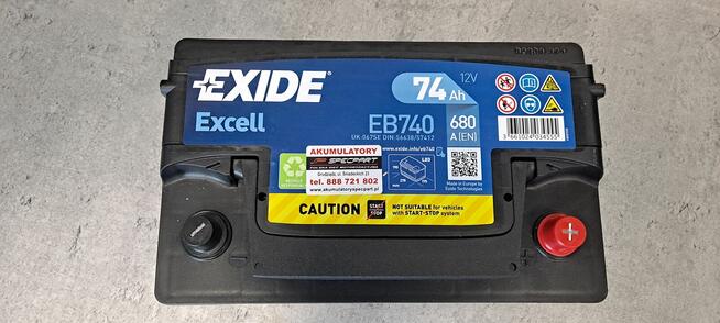 Akumulator 74Ah 680A EN Exide Excell PRAWY PLUS GDAŃSK