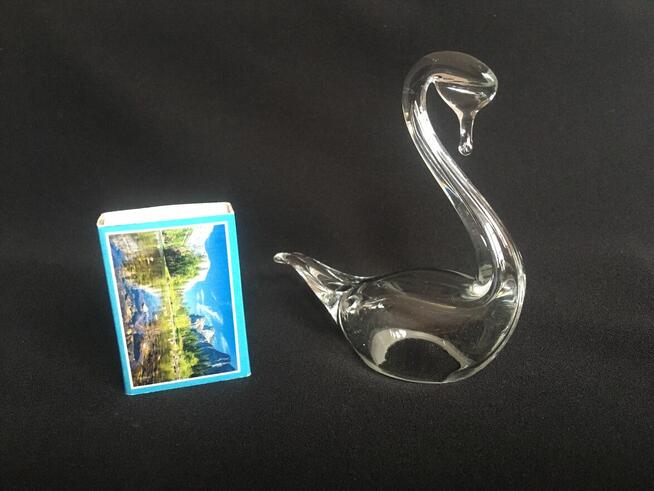 Figurka szklana łabędź szkło