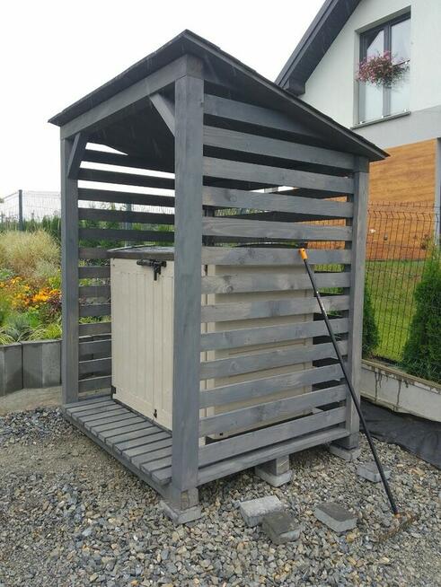 Drewutnia 150 x 150 x 200 cm z gontem duża sosnowa