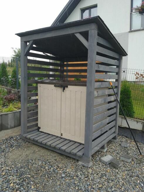 Drewutnia 150 x 150 x 200 cm z gontem duża sosnowa