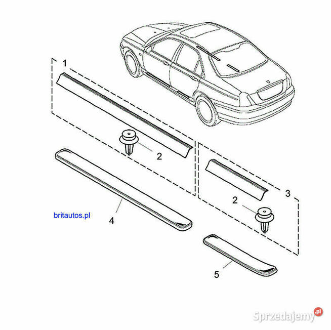 ROVER 75 MG ZT SPINKA SPINKI LISTWY PROGOWEJ NOWE !!!