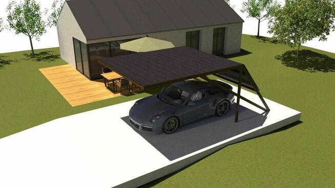 Wiata garażowa - 1 stanowiskowa - pod panele PV