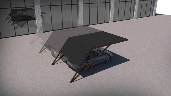 Wiata garażowa - 1 stanowiskowa - pod panele PV