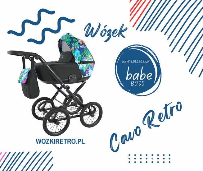 Wózek Dziecięcy Cavo Premium Klasyczny Retro 3w1