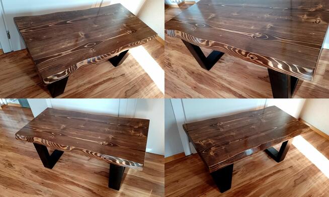 stolik kawowy rustyk z drewna drewniany ława stół 98cm X01