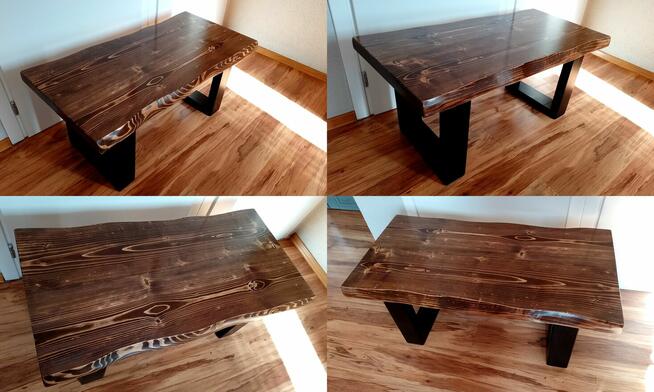 stolik kawowy rustyk z drewna drewniany ława stół 98cm X01