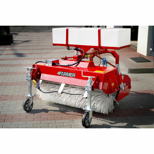 Zamiatarka 120 cm do traktora z koszem i pojemnikiem nawadni