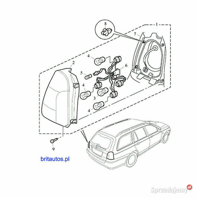 NOWE SPINKI TYLNEJ LAMPY KOMBI ROVER 75 MG ZT XFR000021 !!!