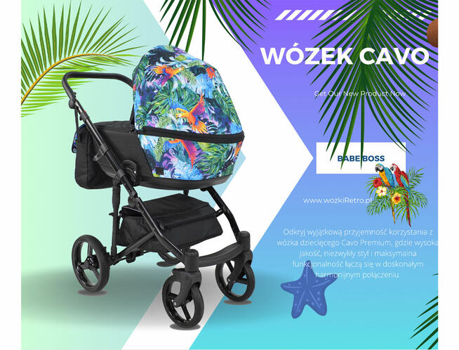 NOWOŚĆ Wózek Dziecięcy Cavo Premium 3w1 Wielofunkcyjny