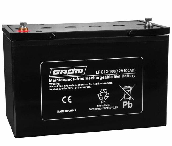Akumulator żelowy GROM 12V 100Ah Szafirowa 14 532x565x156
