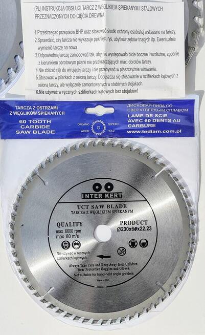 TARCZA PIŁA TARCZOWA Z WIDIĄ DO DREWNA 230x24z / 22,2 Fi 230