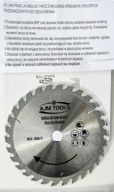 TARCZA PIŁA TARCZOWA Z WIDIĄ DO DREWNA 230x24z / 22,2 Fi 230