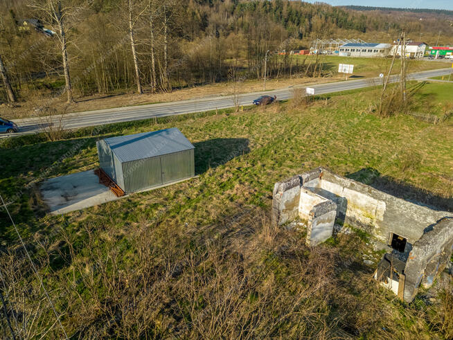 Działka usługowa z pozwoleniem na budowę budynku