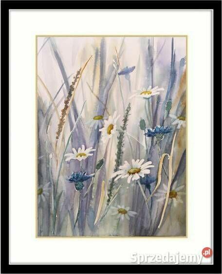 Akwarele Łąka, Dyptyk, 30X20 cm (x2),L. Olbrycht