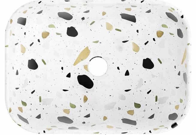 UMYWALKA NABLATOWA 45x32 cm BIAŁA KAMIEŃ TERAZZO