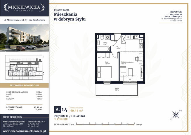 Nowa inwestycja w Ciechocinku! 40m2 z blok z windą