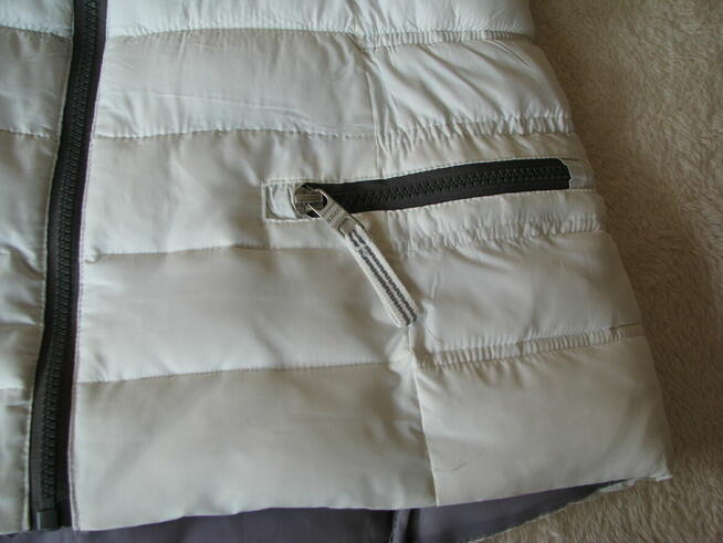 Pikowany bezrękawnik, biała kamizelka damska, rozm. 38