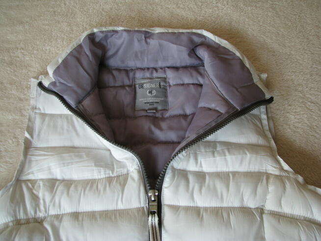 Pikowany bezrękawnik, biała kamizelka damska, rozm. 38