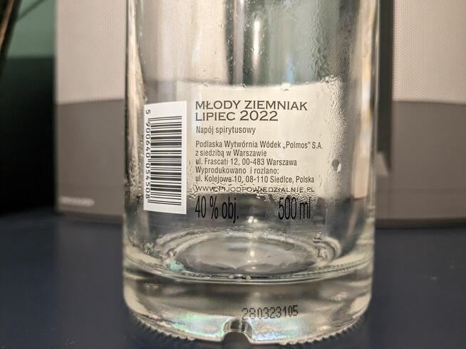 Młody Ziemniak Butelka PUSTA Kolekcjonerska 0,5L real foto