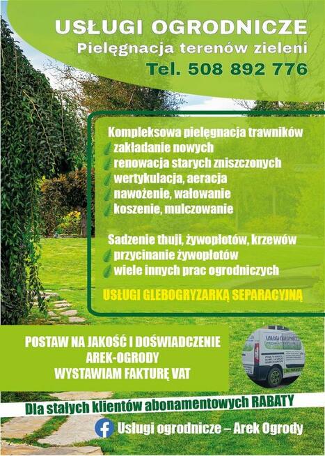 Wertykulacja , koszenie trawy.sadzenie tuji.drzewek.krzewów