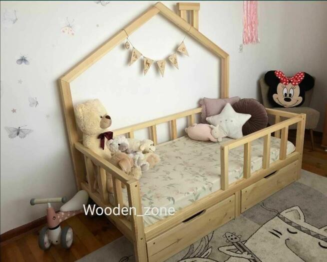 Łóżko, łóżeczko drewniane dziecięce typu domek 160x80