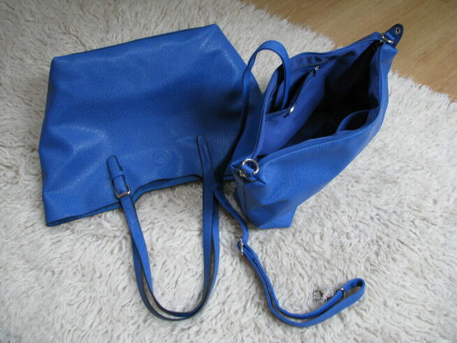 Zestaw torebek 2w1 duża torebka damska szoperka i kosmetyczk