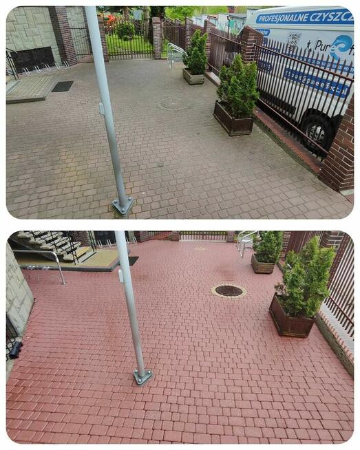 Czyszczenie i impregnacja kostki brukowej elewacji dachów