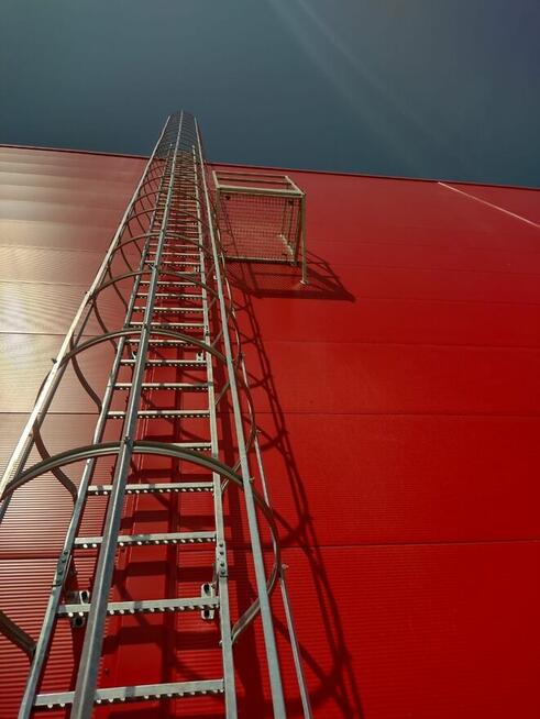 Drabina ewakuacyjna, drabina z koszem, przeciwpożarowa