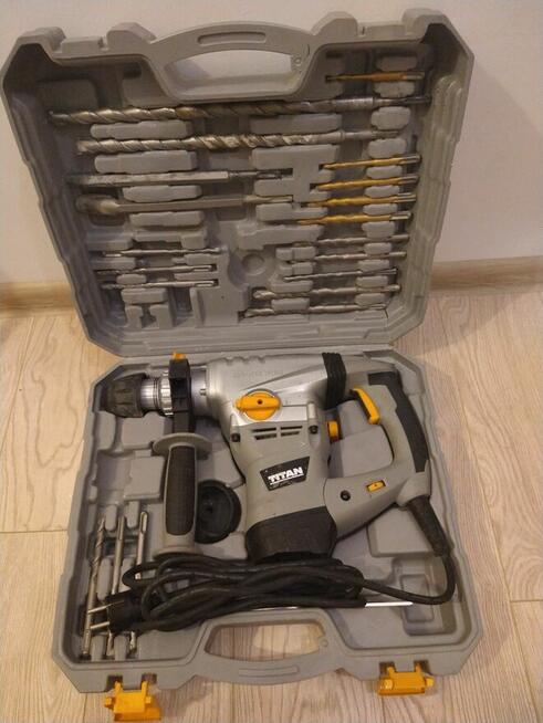 Młot udarowy młotowiertarka Titan, Einhell dłuta.