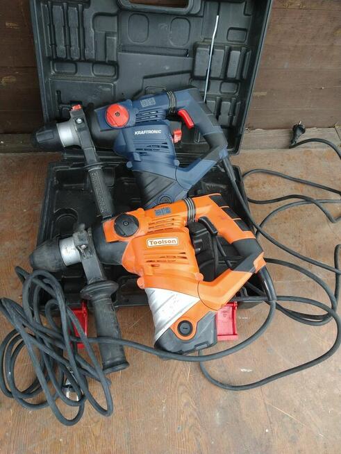 Młot udarowy młotowiertarka Titan, Einhell dłuta.