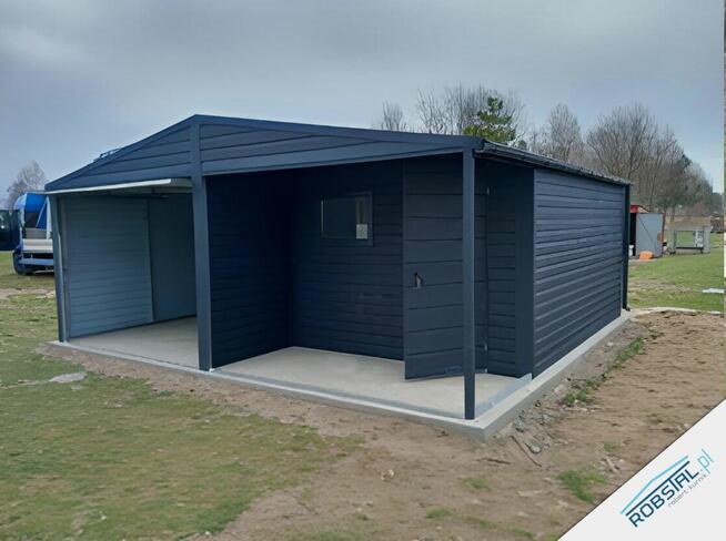 Garaż Blaszany 5x6m Ciemny Grafit MAT