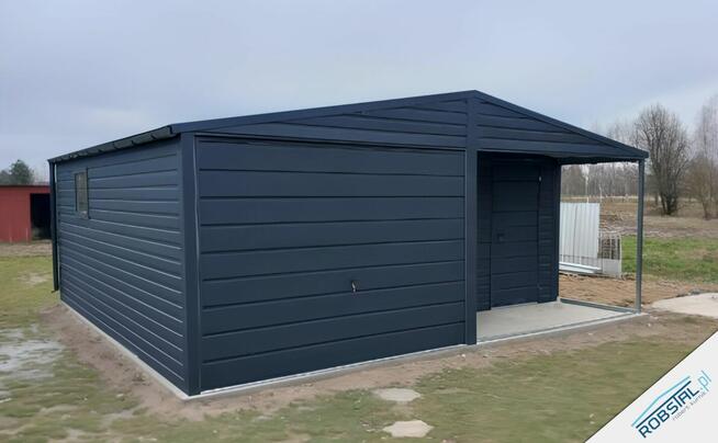 Garaż Blaszany 5x6m Ciemny Grafit MAT