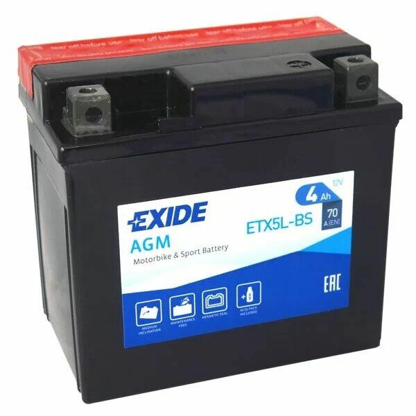Akumulator motocyklowy EXIDE ETX5L-BS YTX5L-BS 12V 4Ah 70A E
