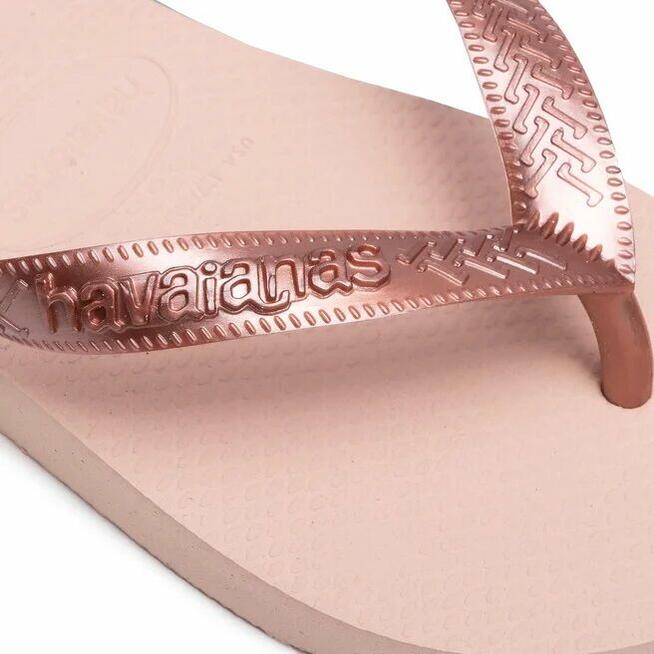 27/28 Havaianas Klapki Plażowe różowe złoto dla dziewczynki