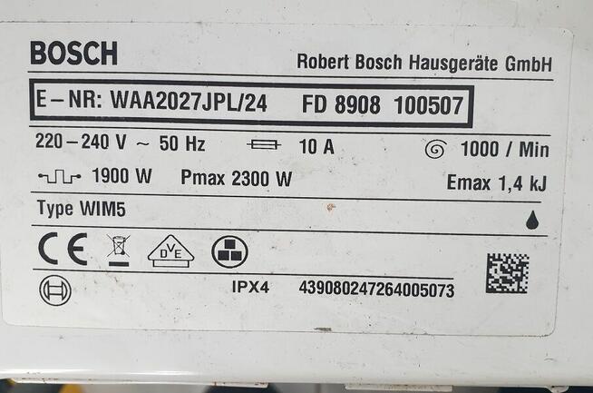 Pralka Bosch WAA2027JPL/24