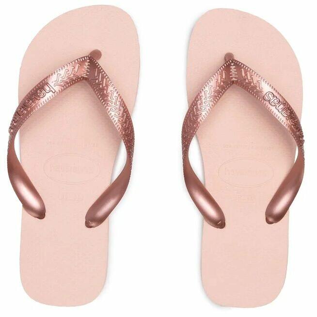 27/28 Havaianas Klapki Plażowe różowe złoto dla dziewczynki