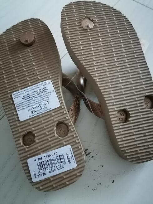 27/28 Havaianas Klapki Plażowe różowe złoto dla dziewczynki