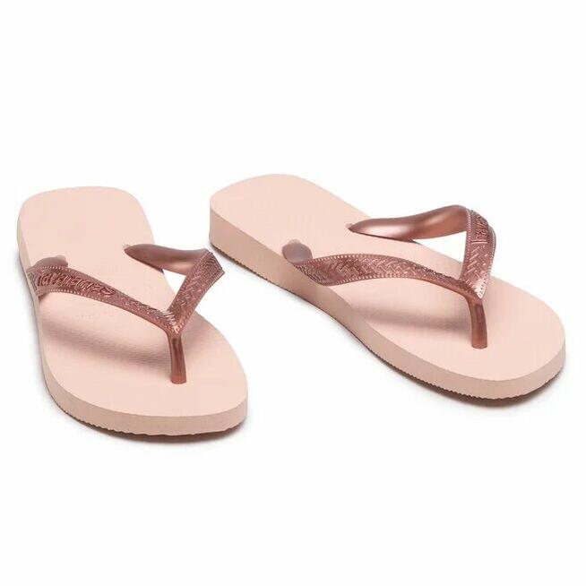 27/28 Havaianas Klapki Plażowe różowe złoto dla dziewczynki